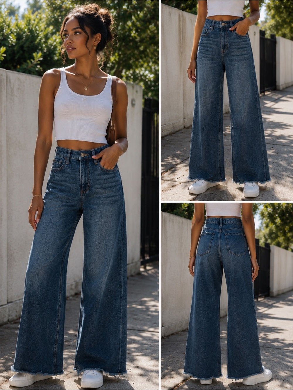 BCBGeneration High Rise Wide Leg Jeans